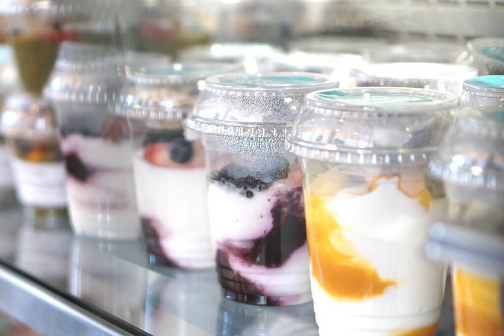 Yogurt cups with fruit