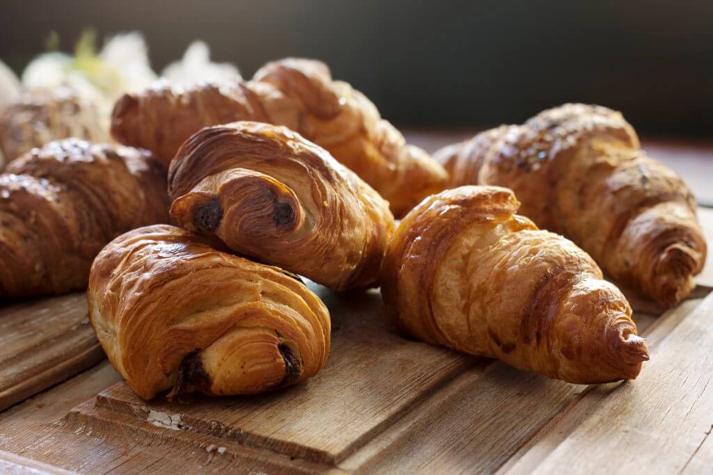 Various types of croissants