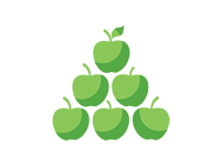 Pyramid of apples graphic