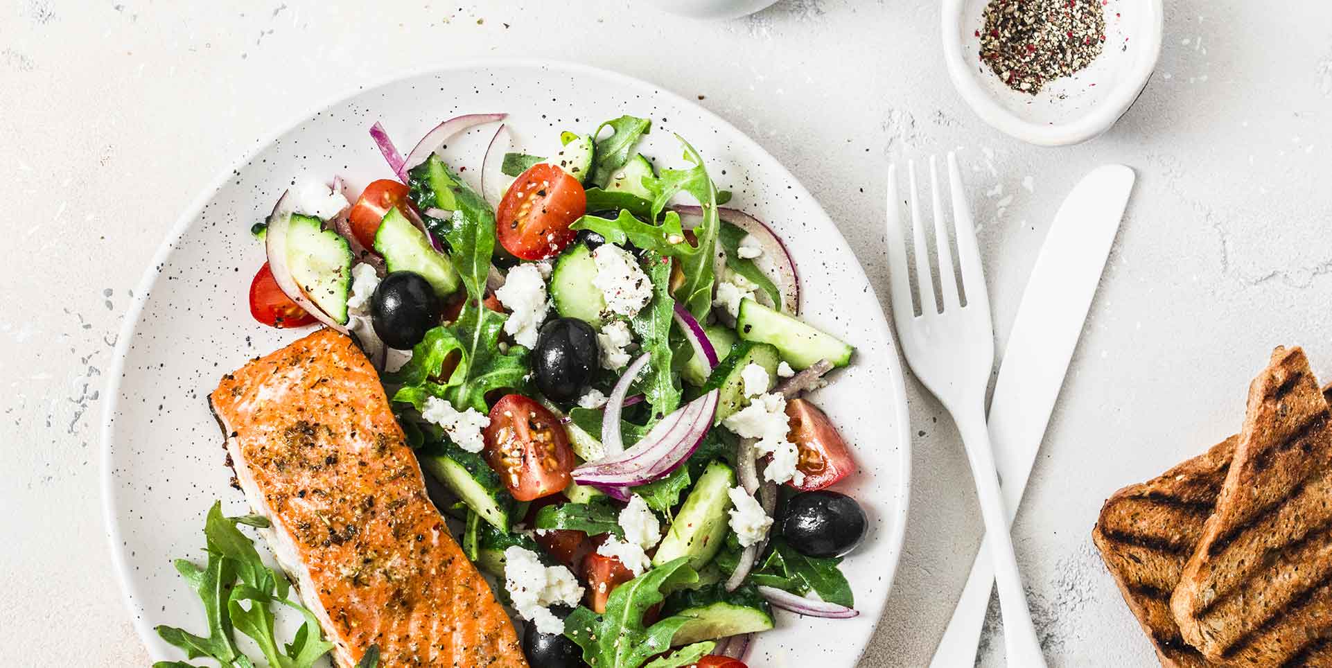 Salmon and Dark Leafy Greens plate