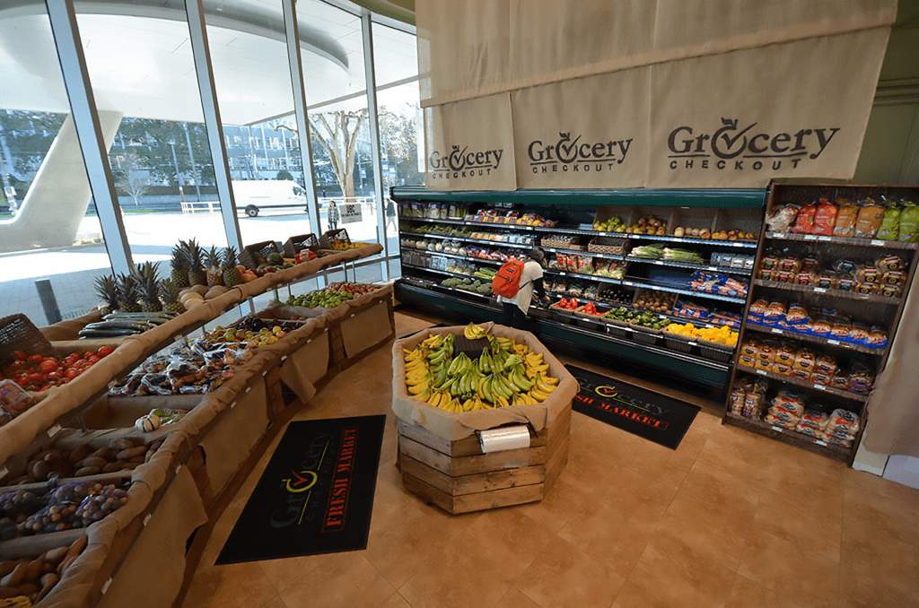 Produce display by the window