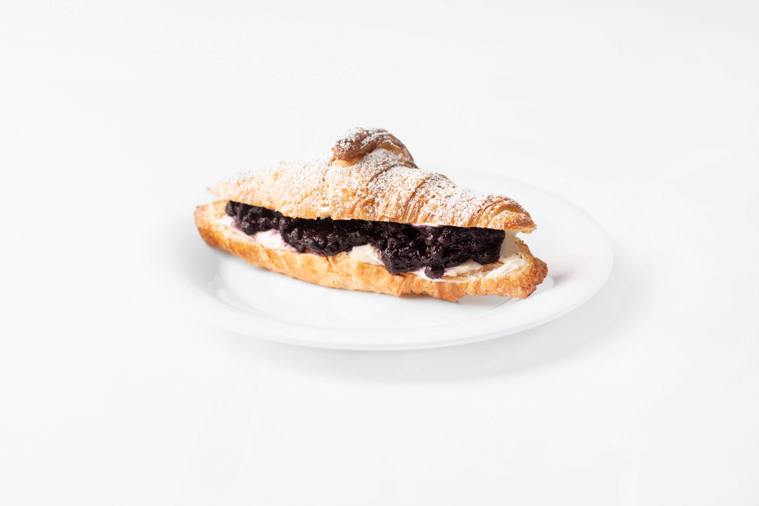 Blueberry Cream Cheese Croissant on a plate
